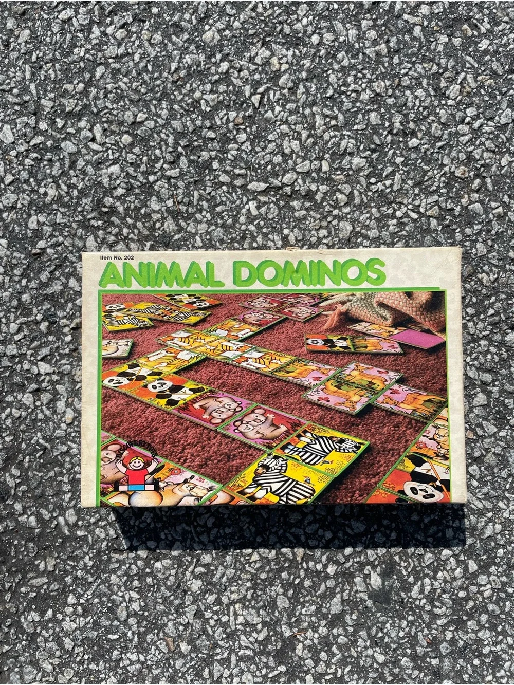 Vintage Animal Dominos - Green and Yellow Box